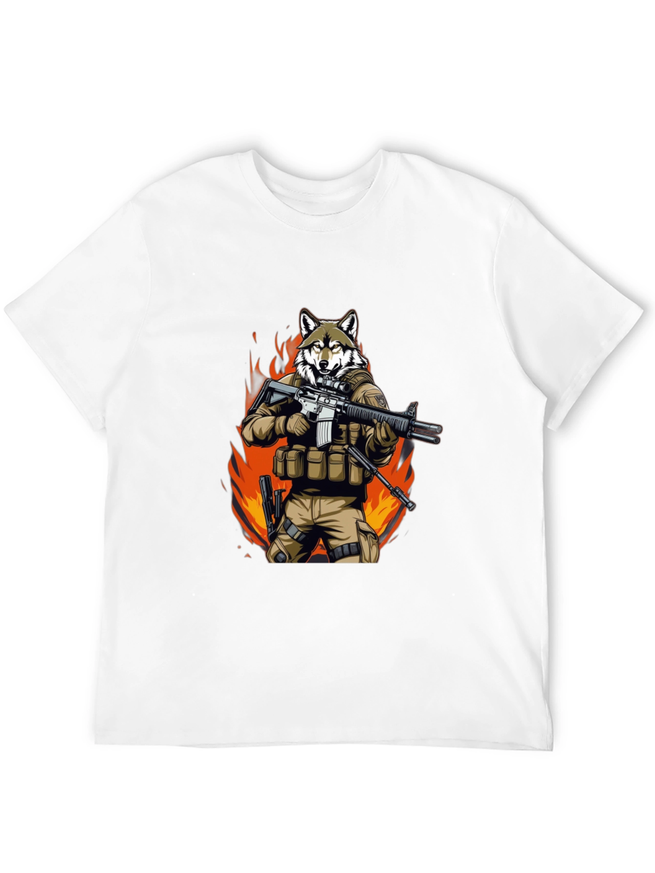 Black Tactical Wolf T-Shirt - Military Style Graphic Tee view 12