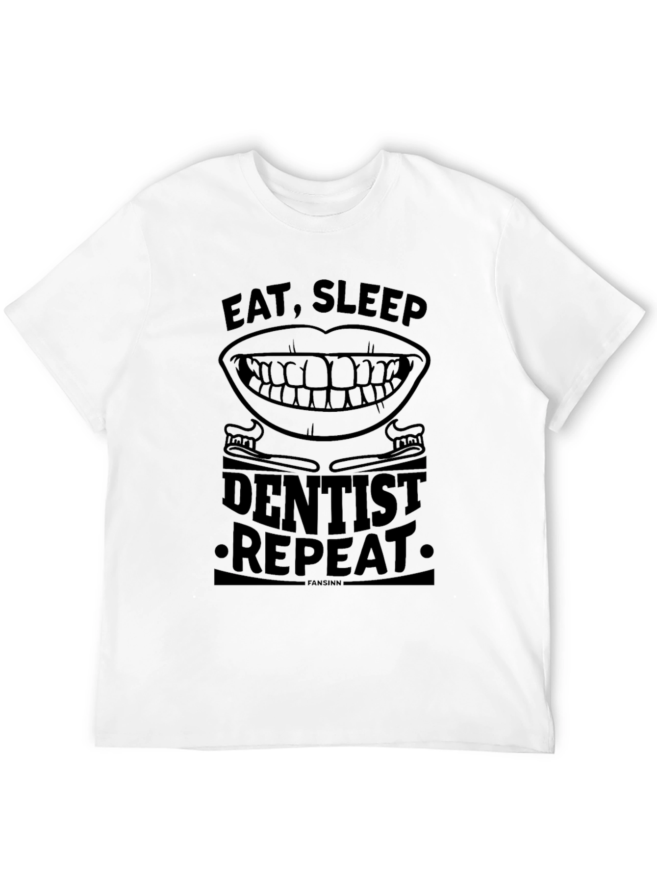 Black Eat Sleep Dentist Repeat Black T-Shirt view 12