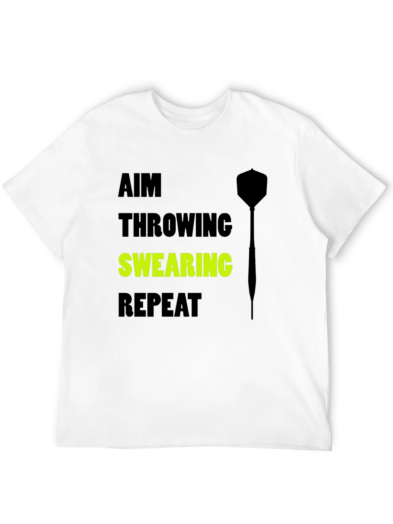 Black Aim Throwing Swearing Repeat T-Shirt - Dart Player Tee view 12