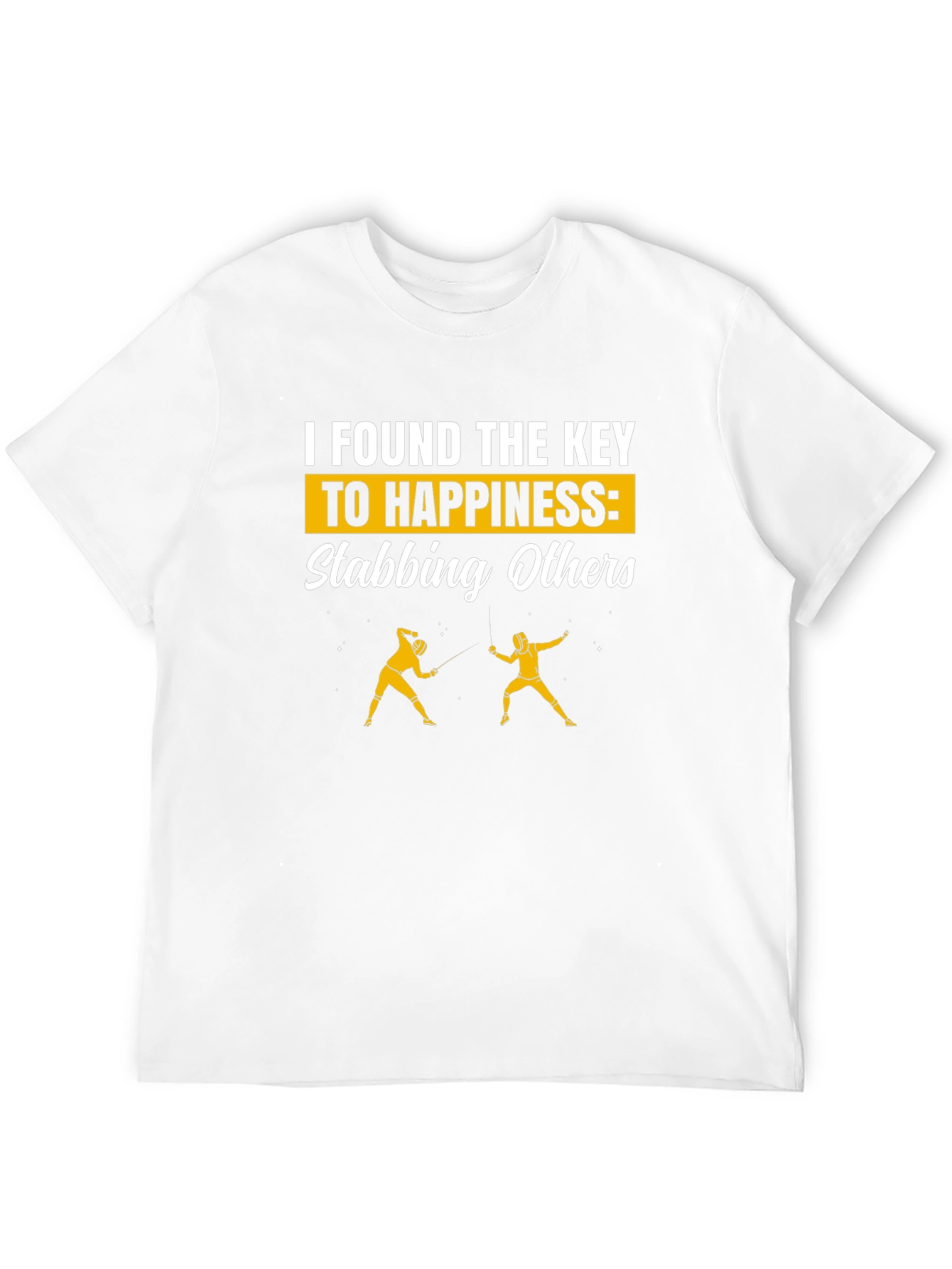 Black Funny Fencing T-Shirt - Key to Happiness view 12