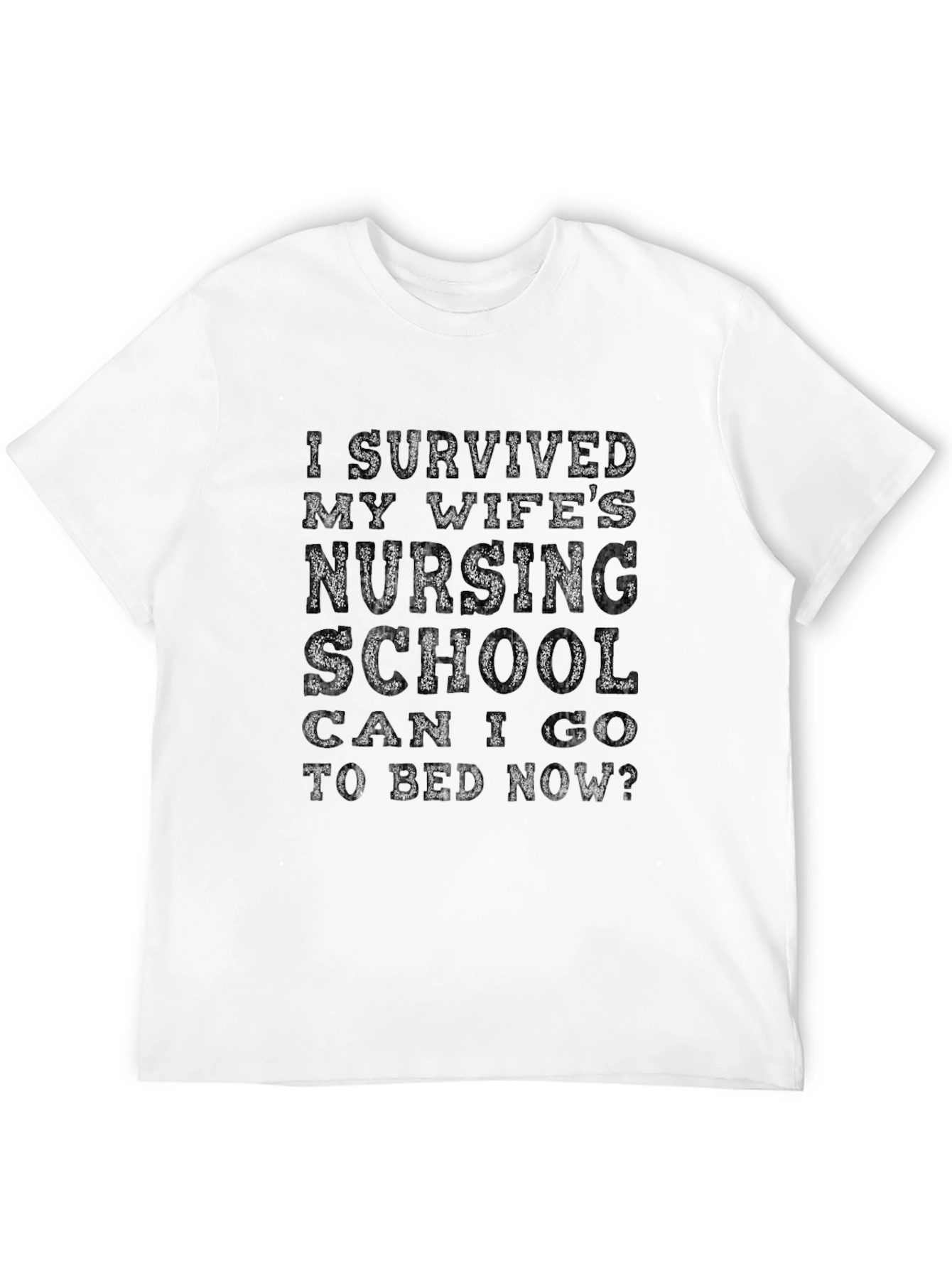 Black Husband's Nursing School Survivor Novelty T-Shirt view 12