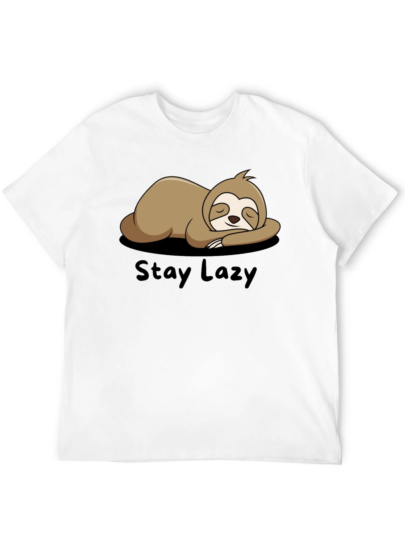 Black Stay Lazy Sloth Graphic Tee - Relaxed Fit view 12