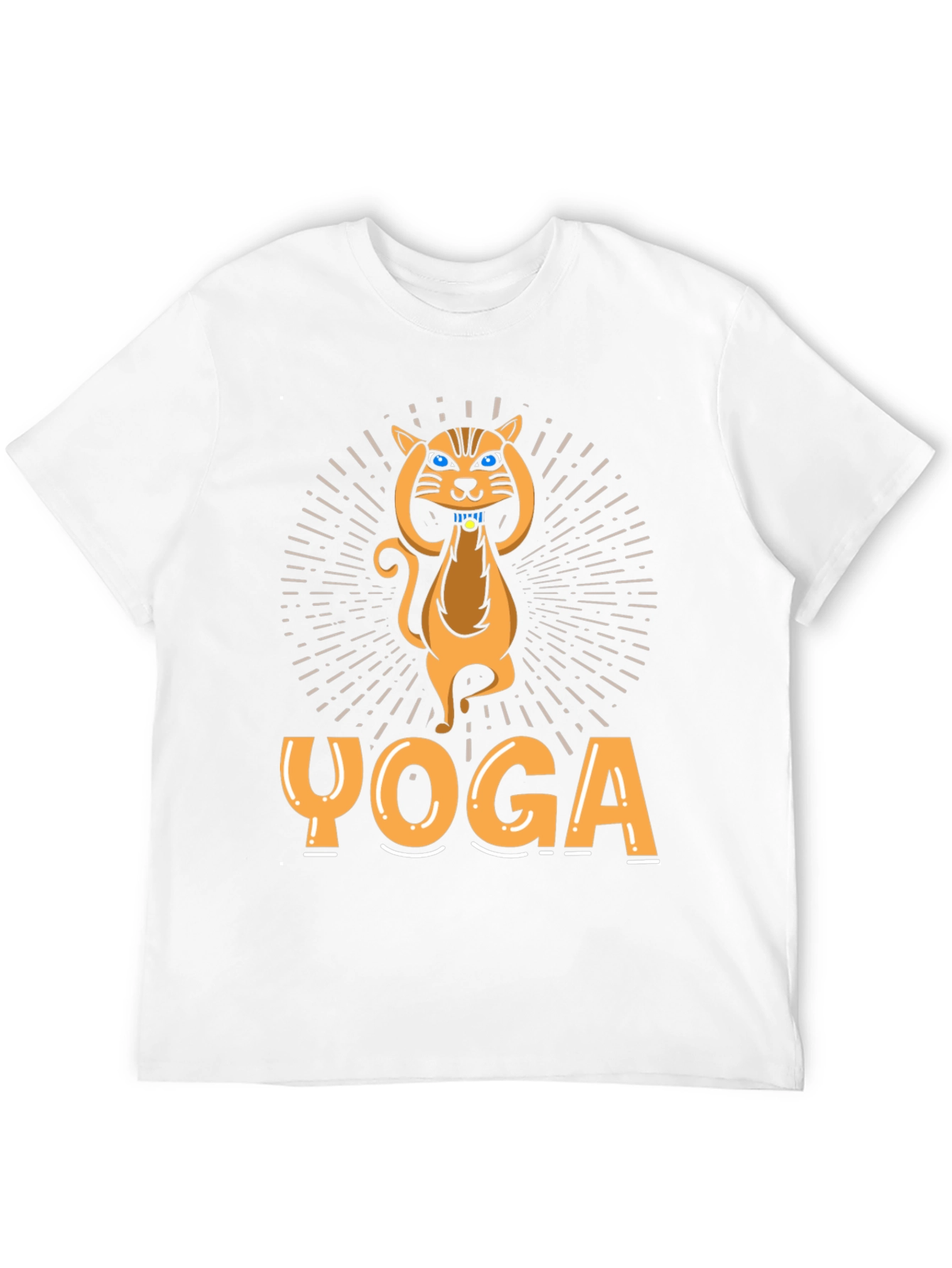 Black Yoga Cat Graphic T-Shirt - Unisex view 12