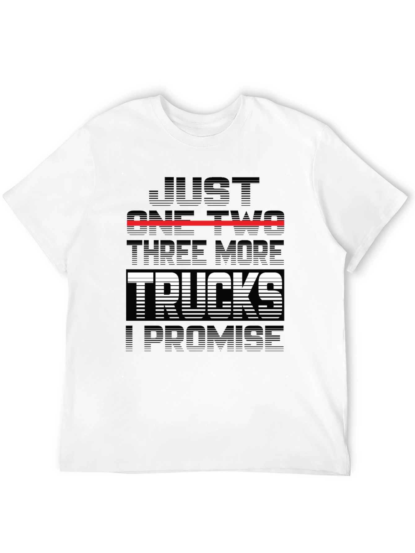 Black Just One Two Three More Trucks T-Shirt view 12
