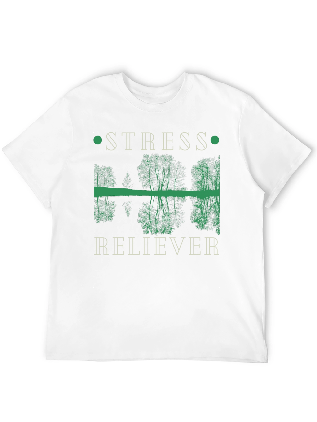 Black Stress Reliever T-Shirt: Nature Reflection Graphic view 12