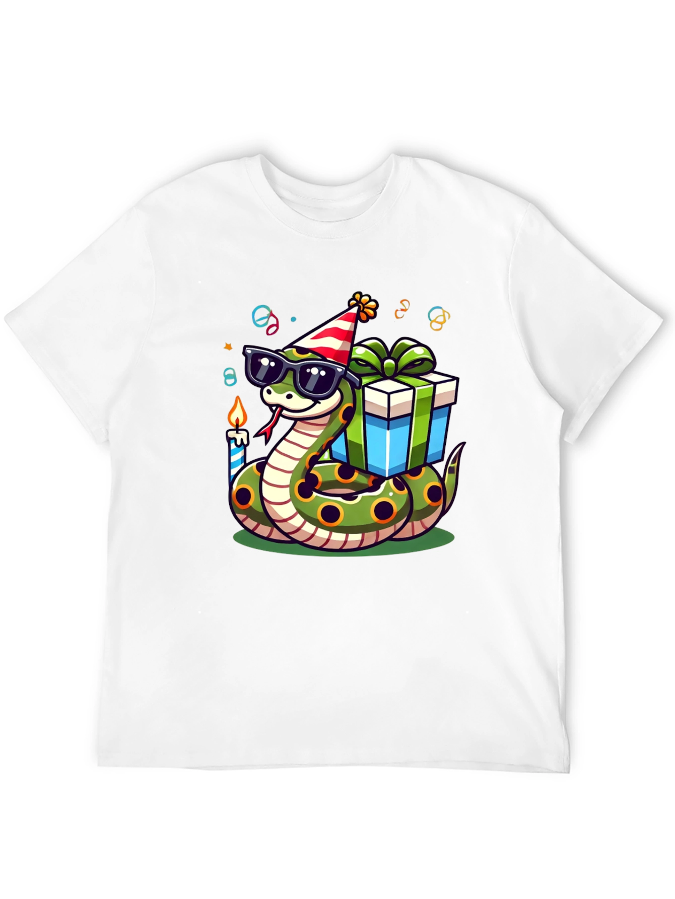 Black Birthday Snake T-Shirt: Party Reptile in Shades view 12