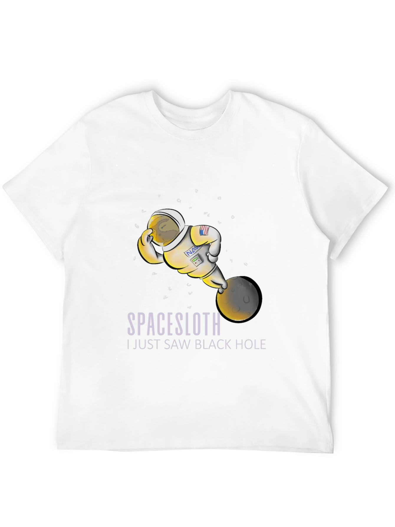 Black Space Sloth Astronaut T-Shirt - I Saw A Black Hole Funny Tee view 12