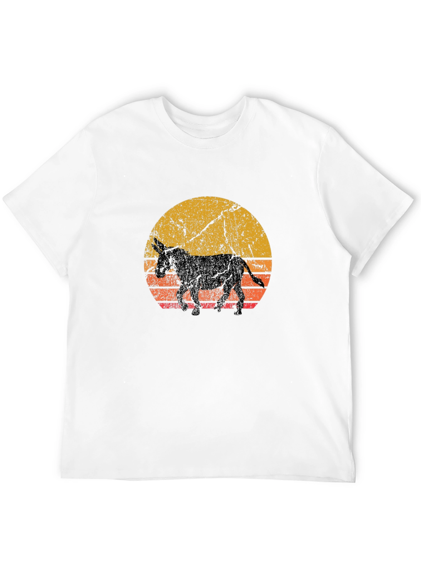 Black Retro Donkey Sunset Graphic Tee view 12