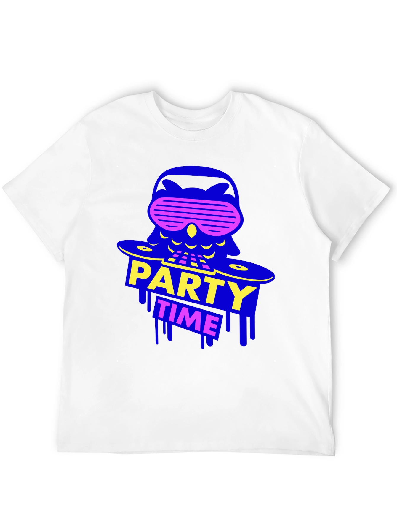 Black Party Time Owl Graphic Tee - Black Crew Neck view 12