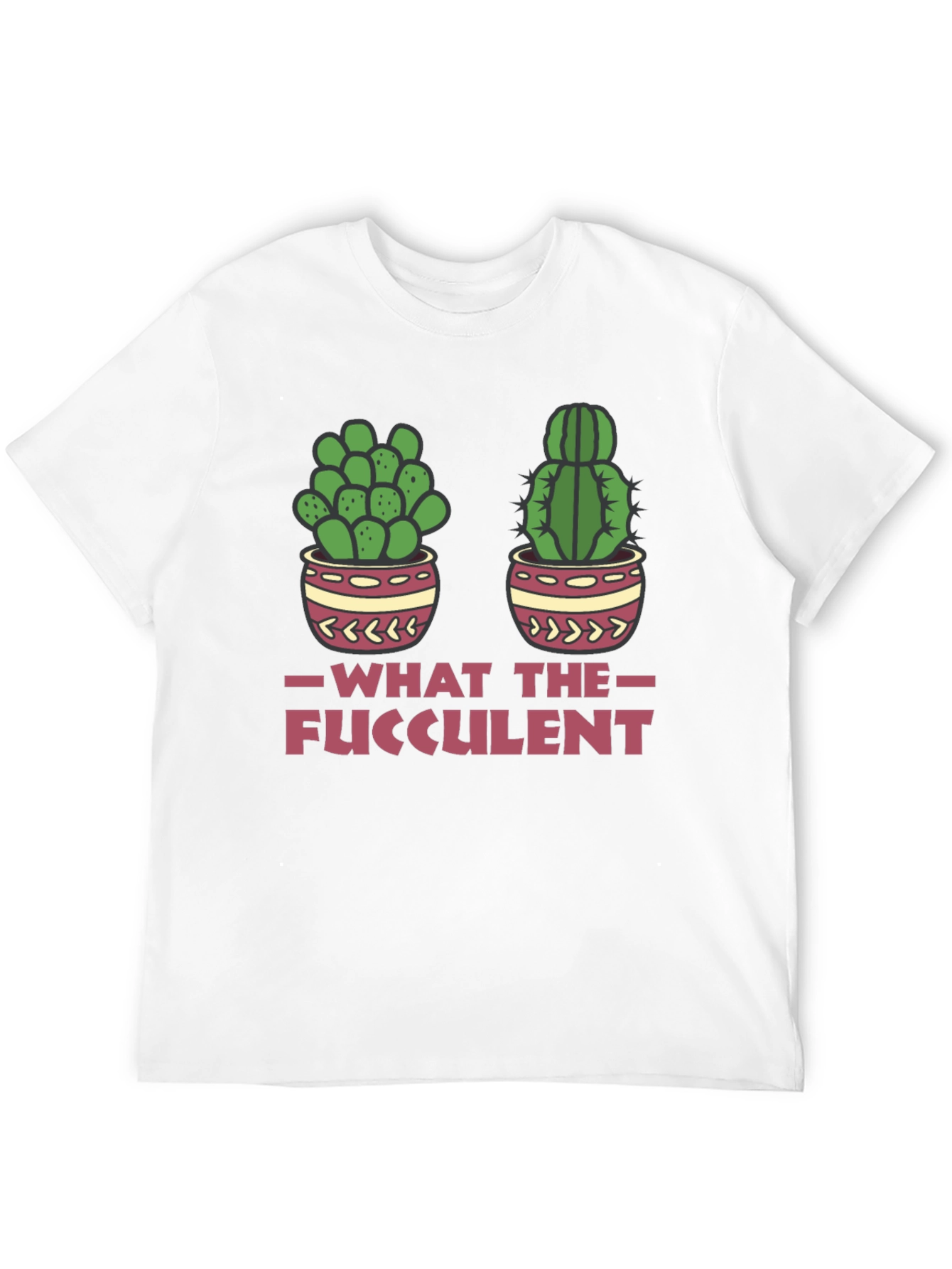 Black What The Fucculent Funny Cactus T-Shirt view 12