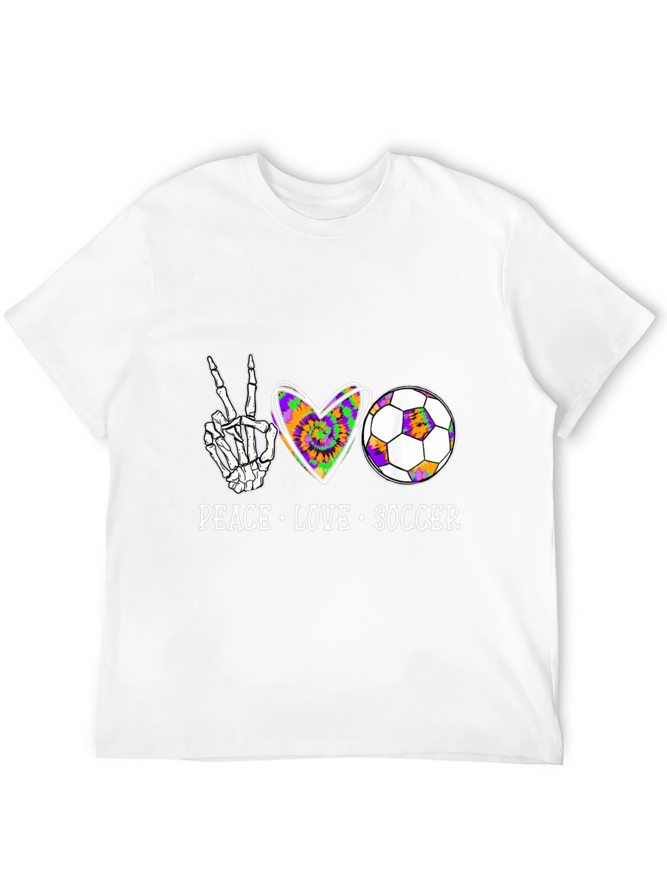 Black Peace Love Soccer T-Shirt view 12