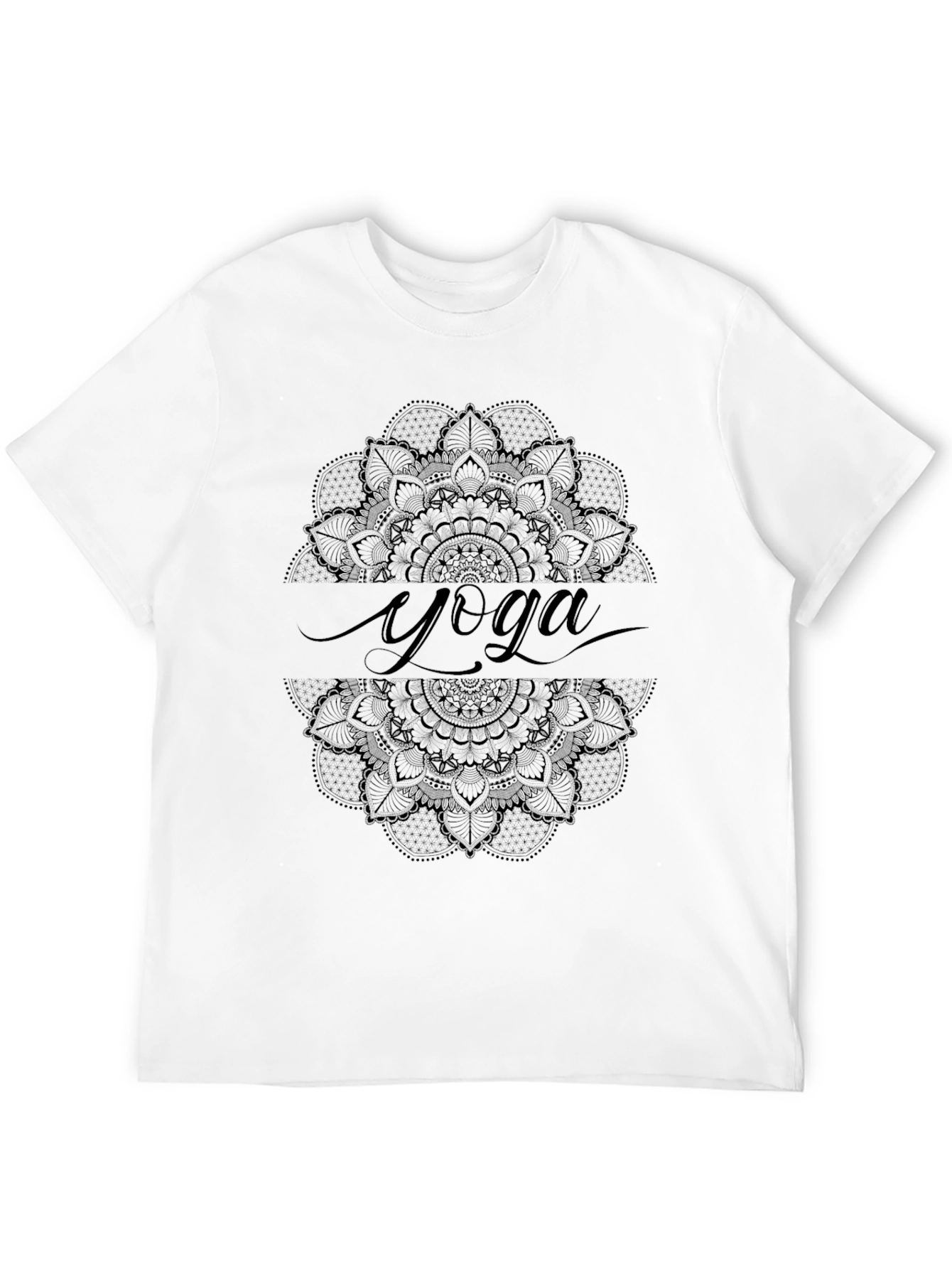 Black Yoga Mandala Graphic Tee - Black view 12