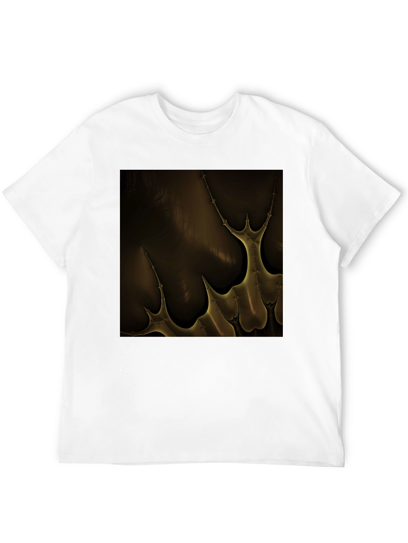 Black Abstract Gold Pattern Black T-Shirt view 12