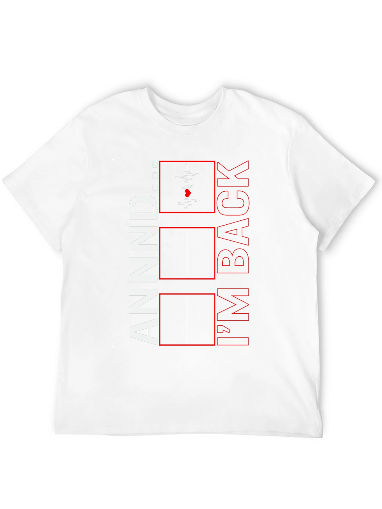 Black I'M BACK! Funny Graphic Tee view 12