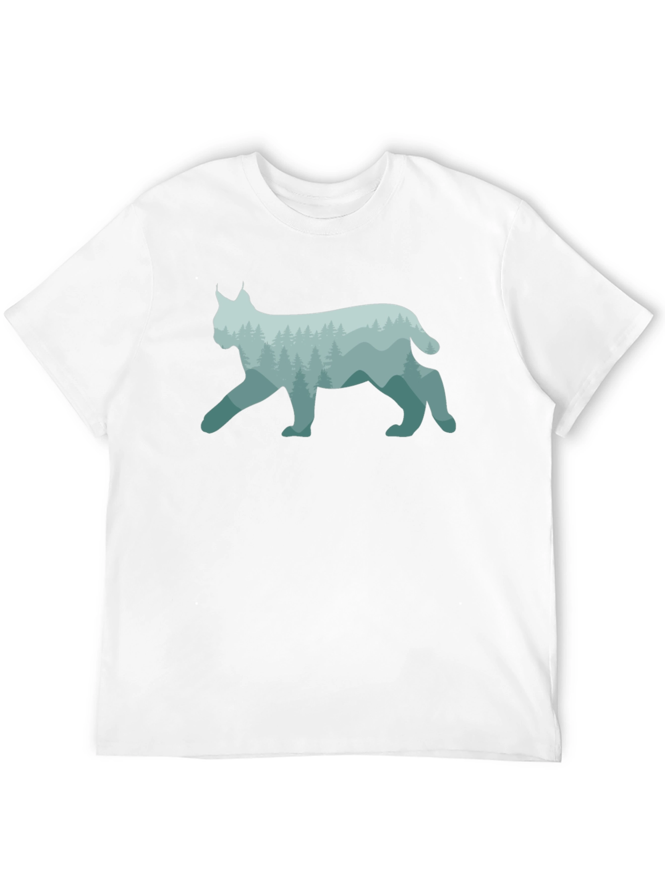 Lynx Forest Silhouette Black T-Shirt - 12