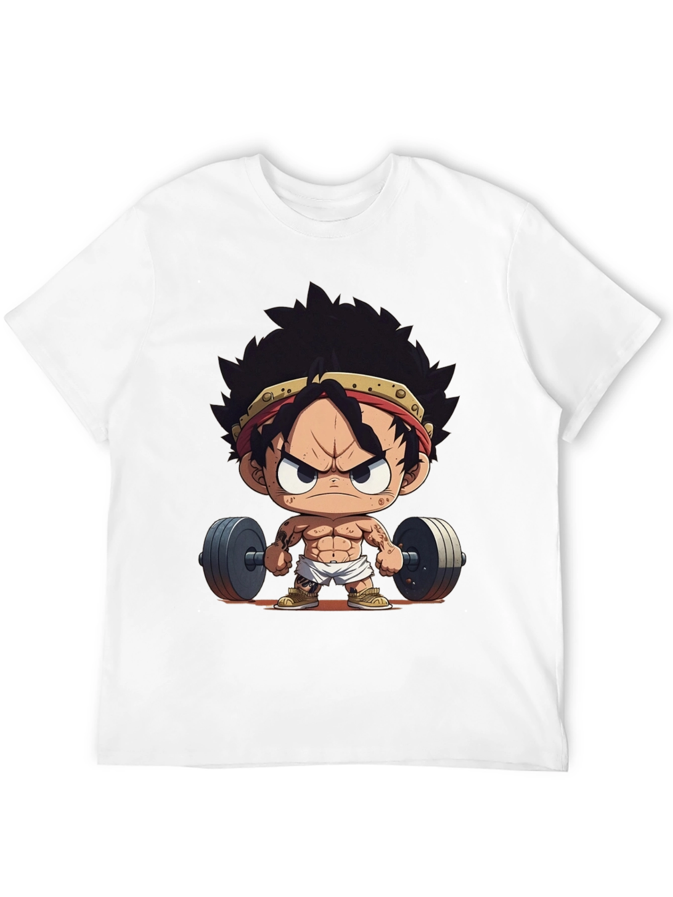 Black Anime Gym T-Shirt: Strong Luffy view 12