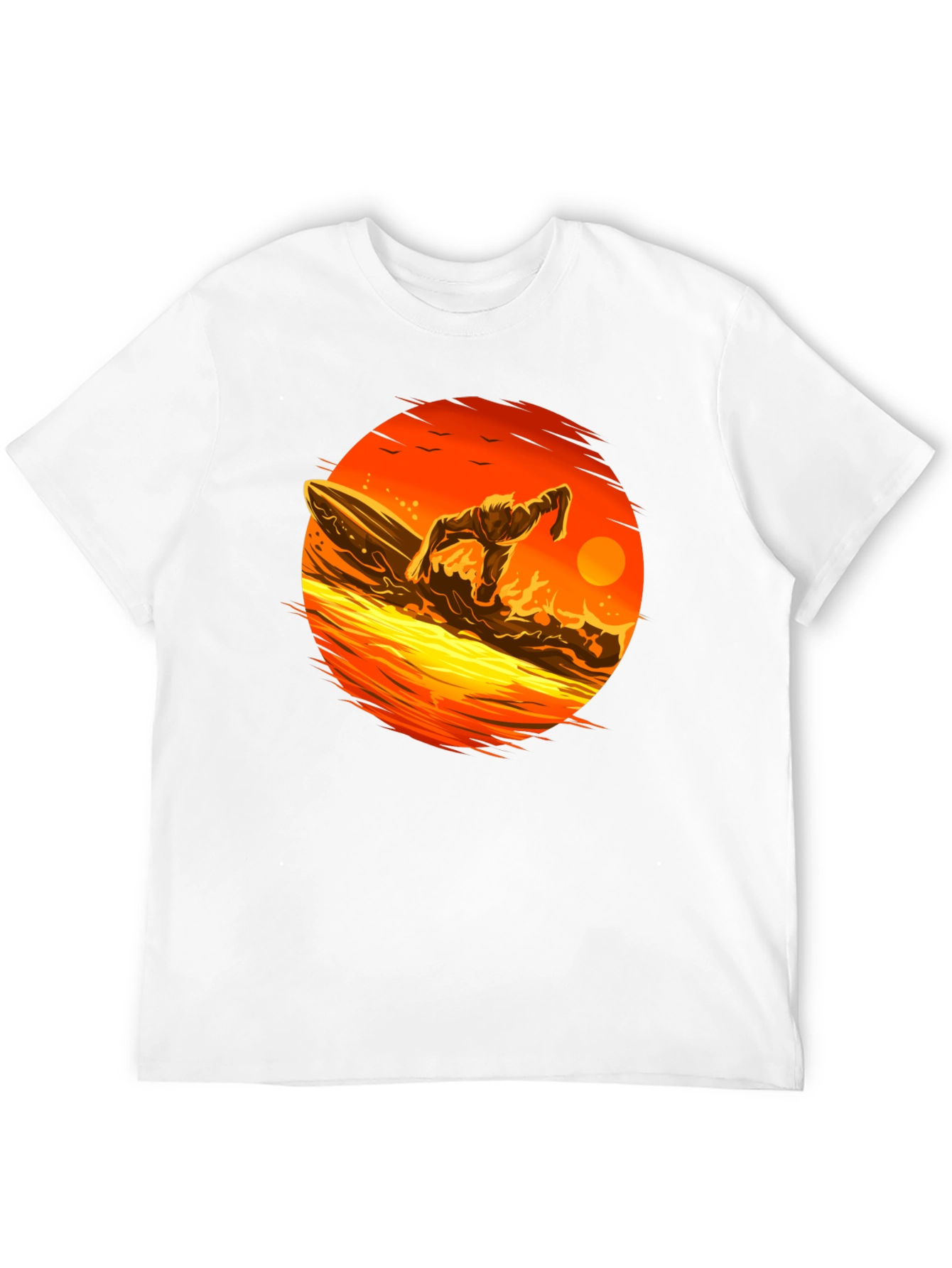 Black Surfer Sunset Graphic Tee - Black Cotton T-Shirt view 12
