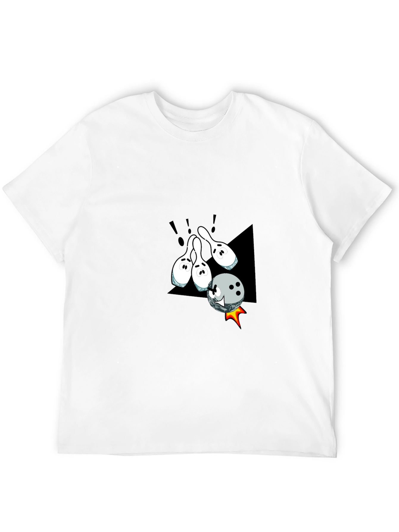 Black Bowling Strike T-Shirt - Fun Cartoon Design view 12