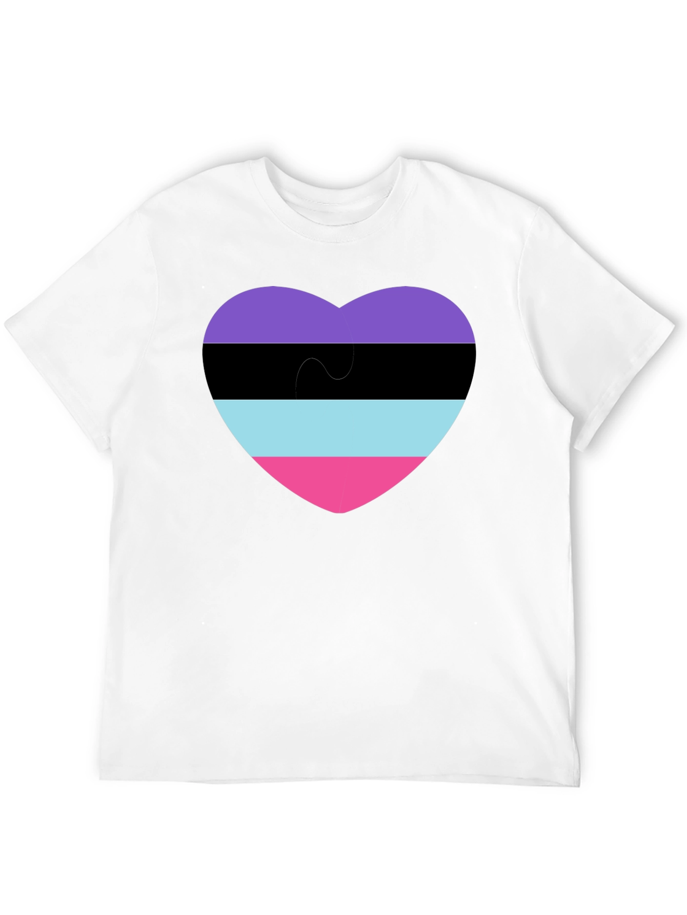 Black Omnisexual Pride Heart T-Shirt - Black view 12