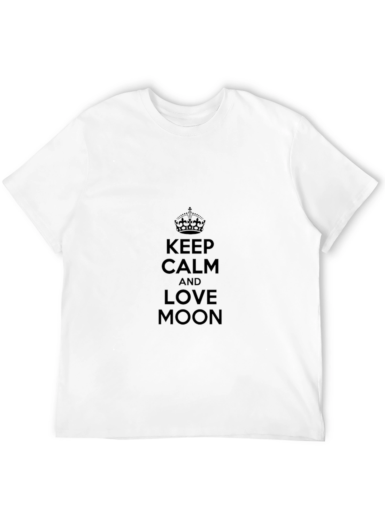 Black Keep Calm & Love Moon Black T-Shirt view 12
