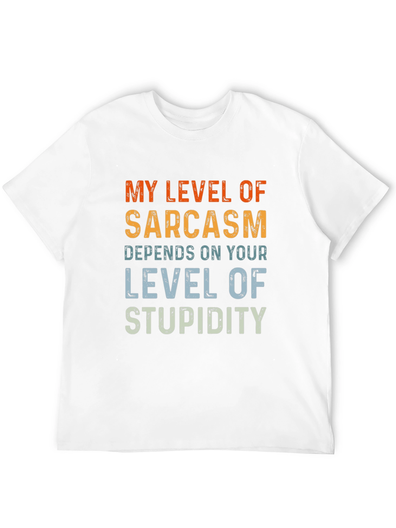 Black Sarcastic Humor T-Shirt - Level of Stupidity view 12