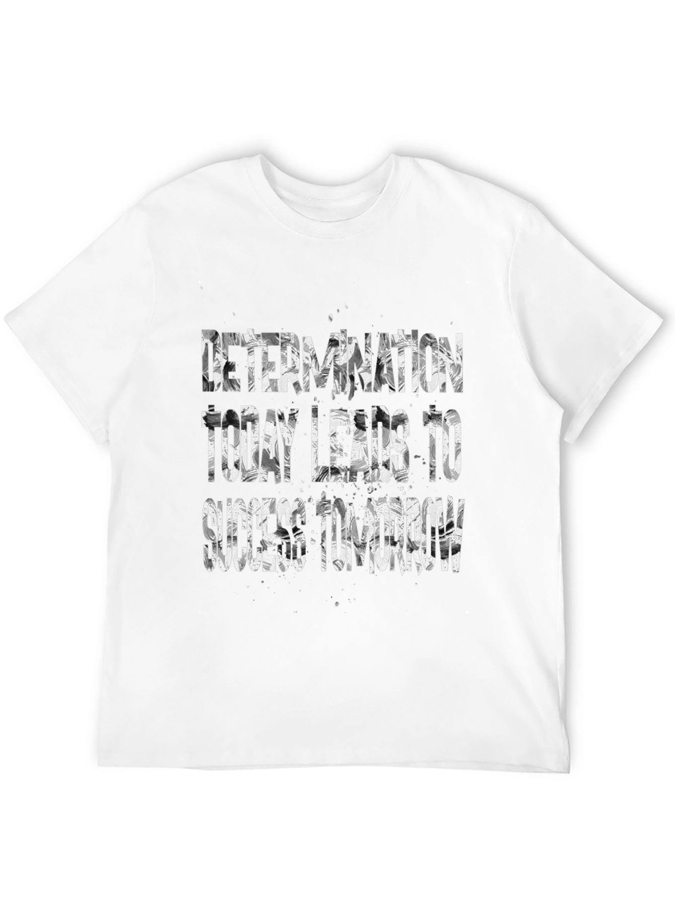 Black Motivational Black T-Shirt - Determination Leads to Success view 12