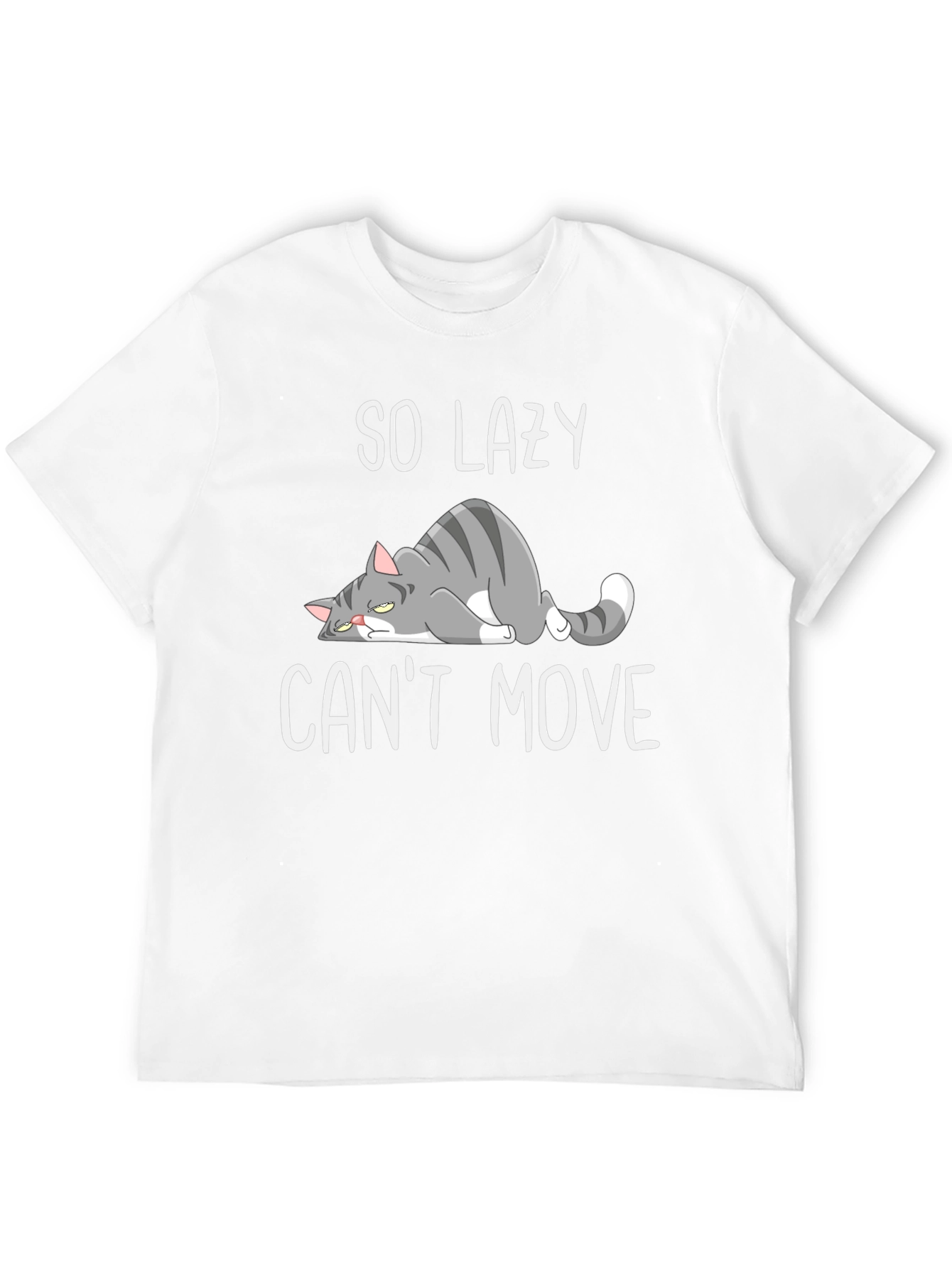 Black Lazy Cat Graphic T-Shirt - Funny and Comfortable view 12