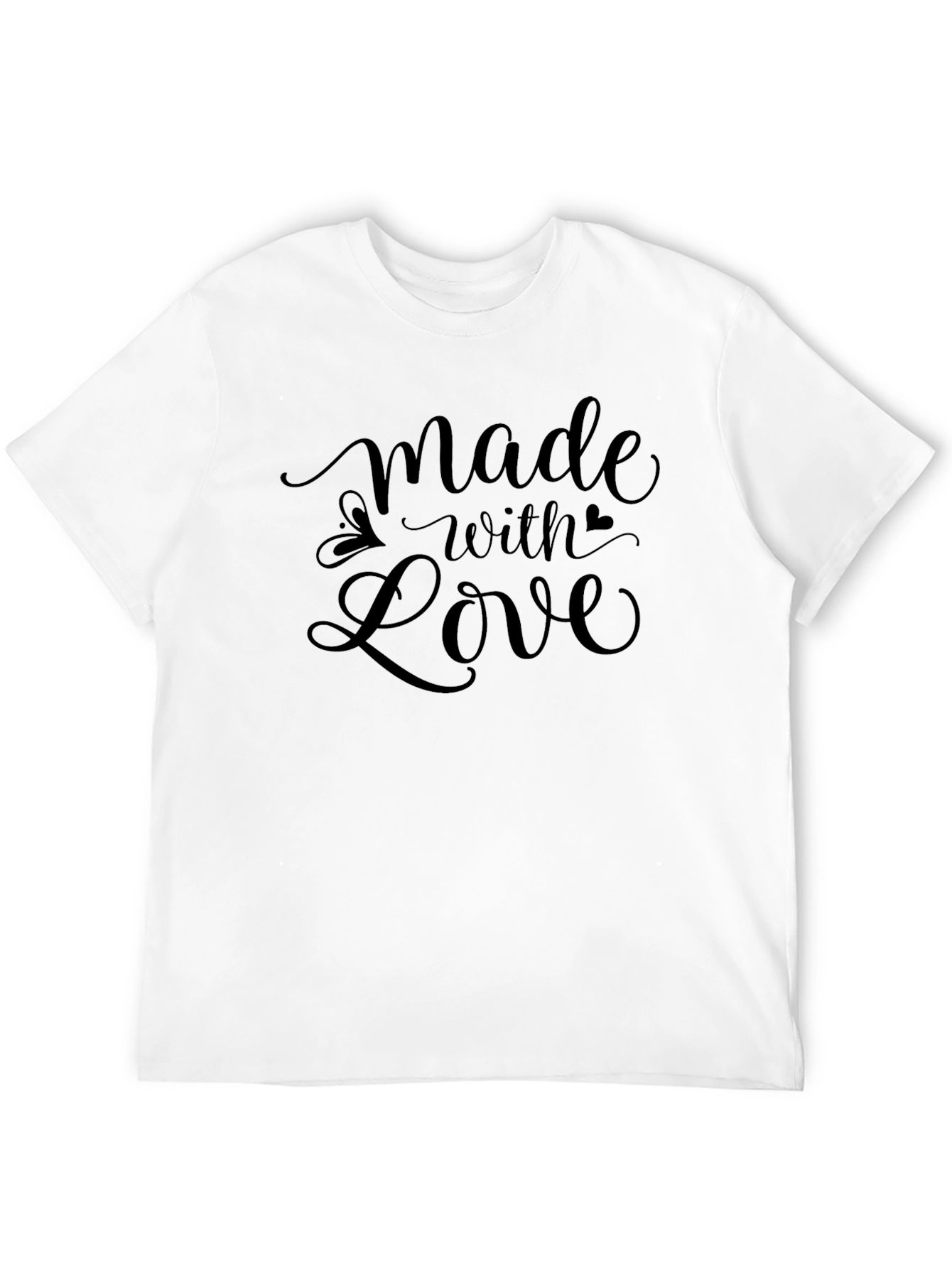 Black Made with Love Graphic Tee - Stylish Unisex T-Shirt view 12