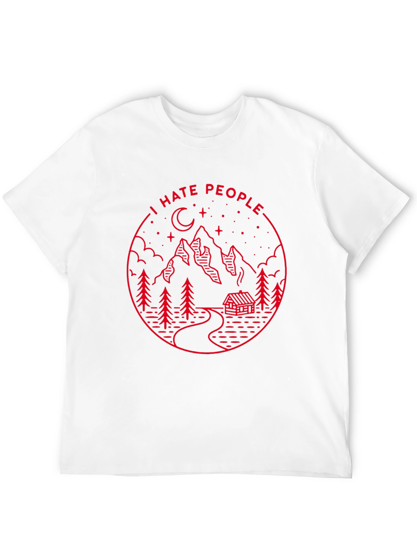 Black I Hate People Graphic Tee - Mountain Cabin Design view 12