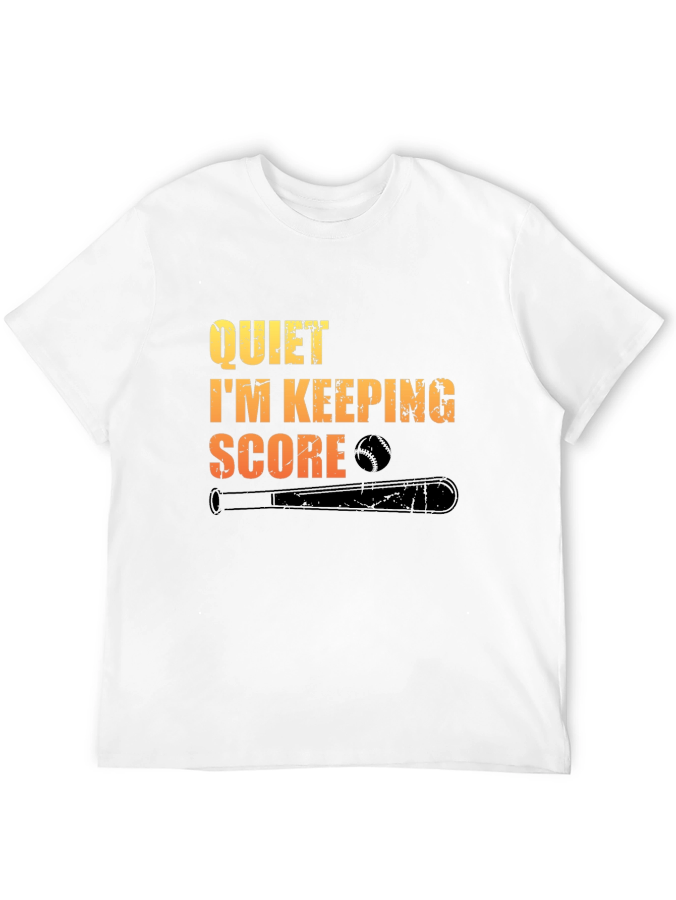 Black Quiet I'm Keeping Score Baseball T-Shirt view 12