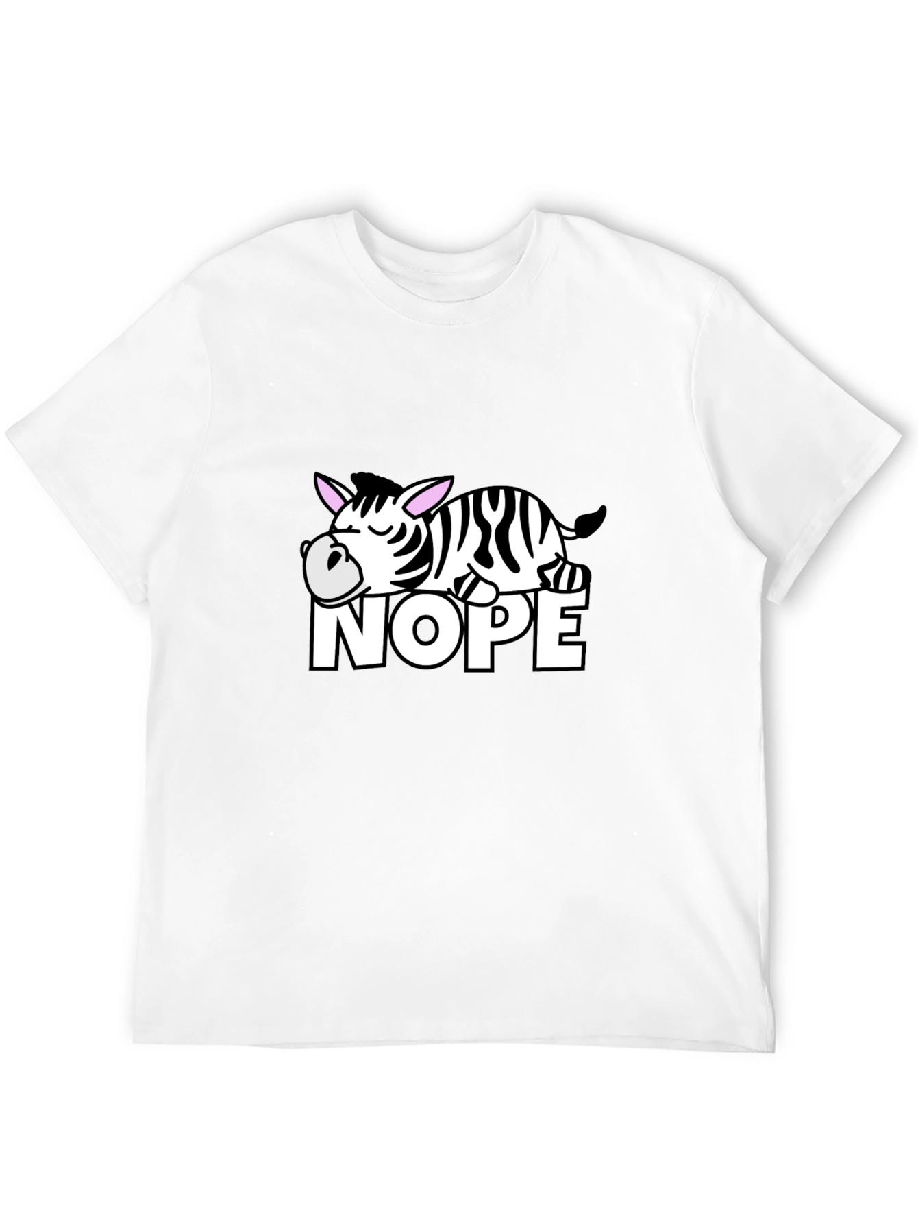 Black Nope Zebra Graphic T-Shirt - Lazy Animal Tee view 12
