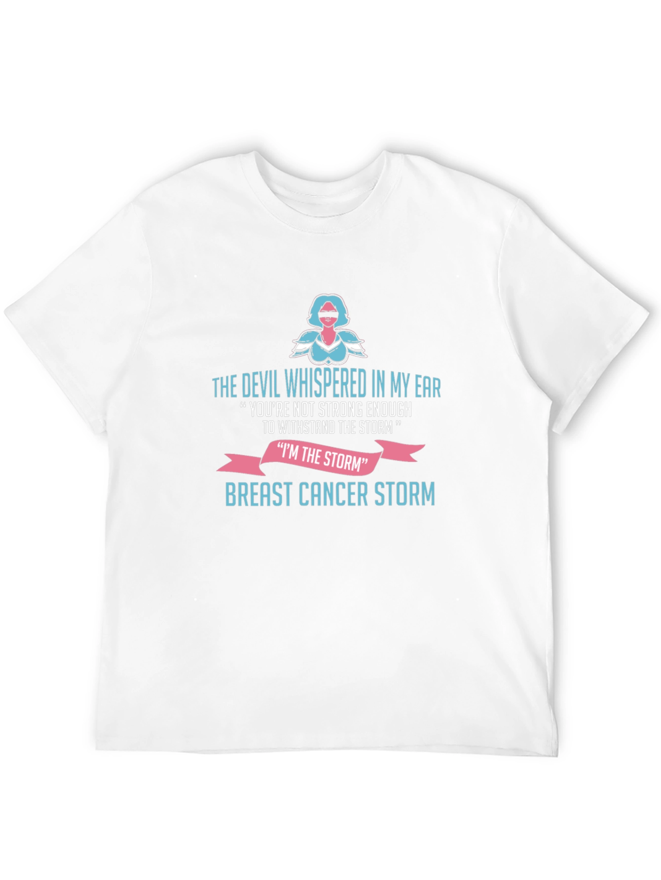 Black Breast Cancer Storm T-Shirt view 12