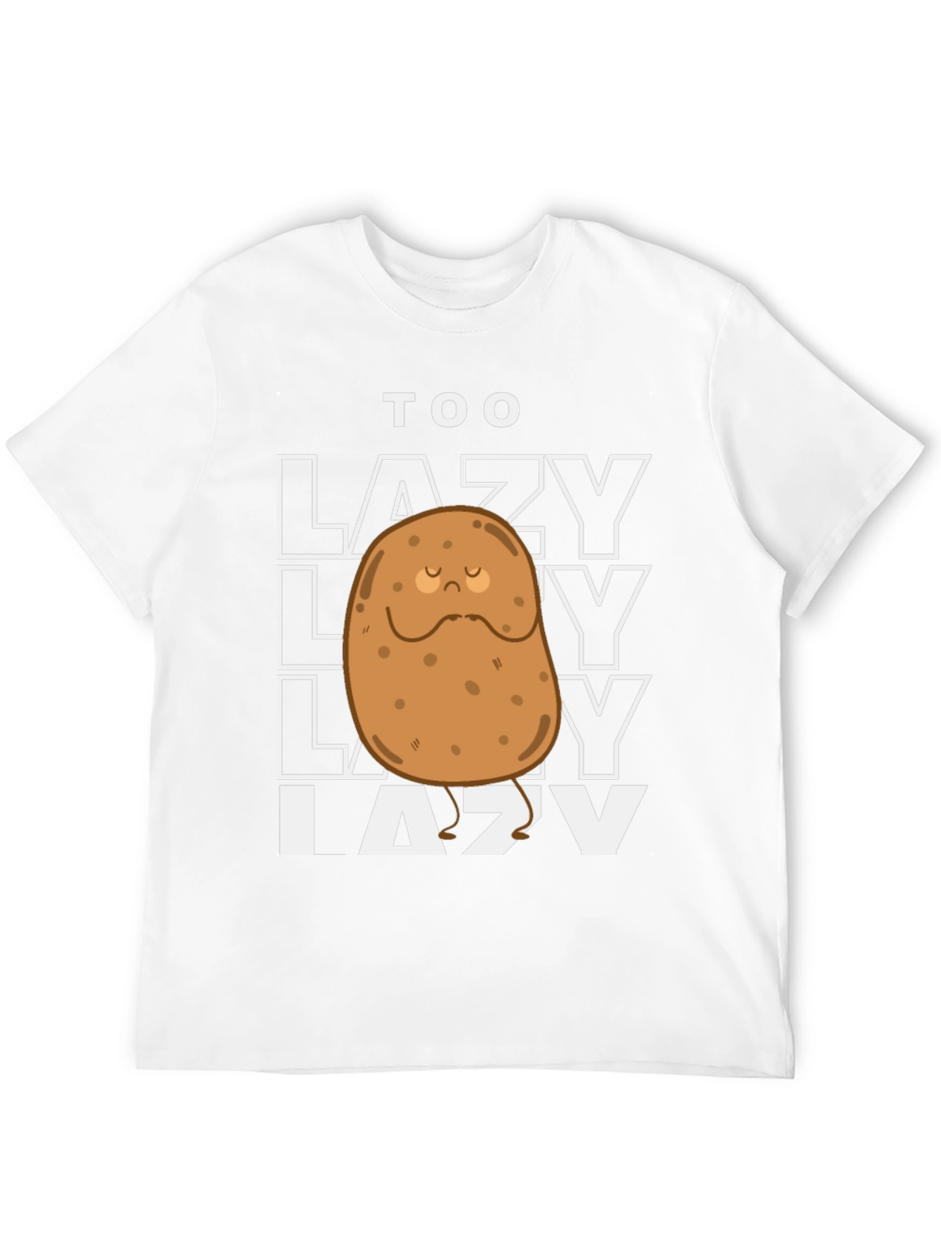Black Funny Too Lazy Potato Graphic T-Shirt view 12