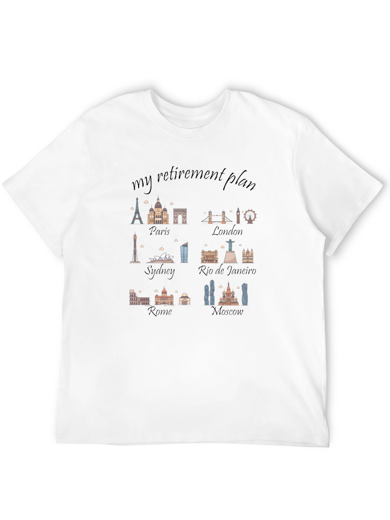 Black Travel Retirement Plan T-Shirt view 12