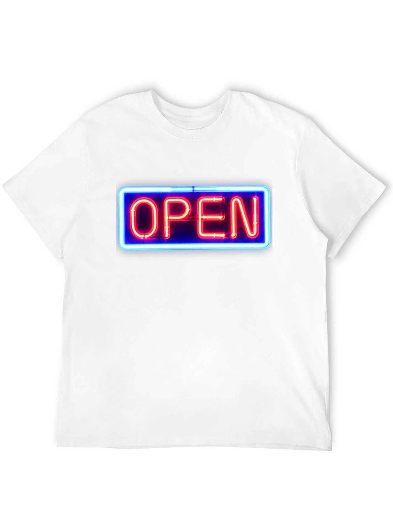 Black Neon Open Sign Graphic T-Shirt view 12
