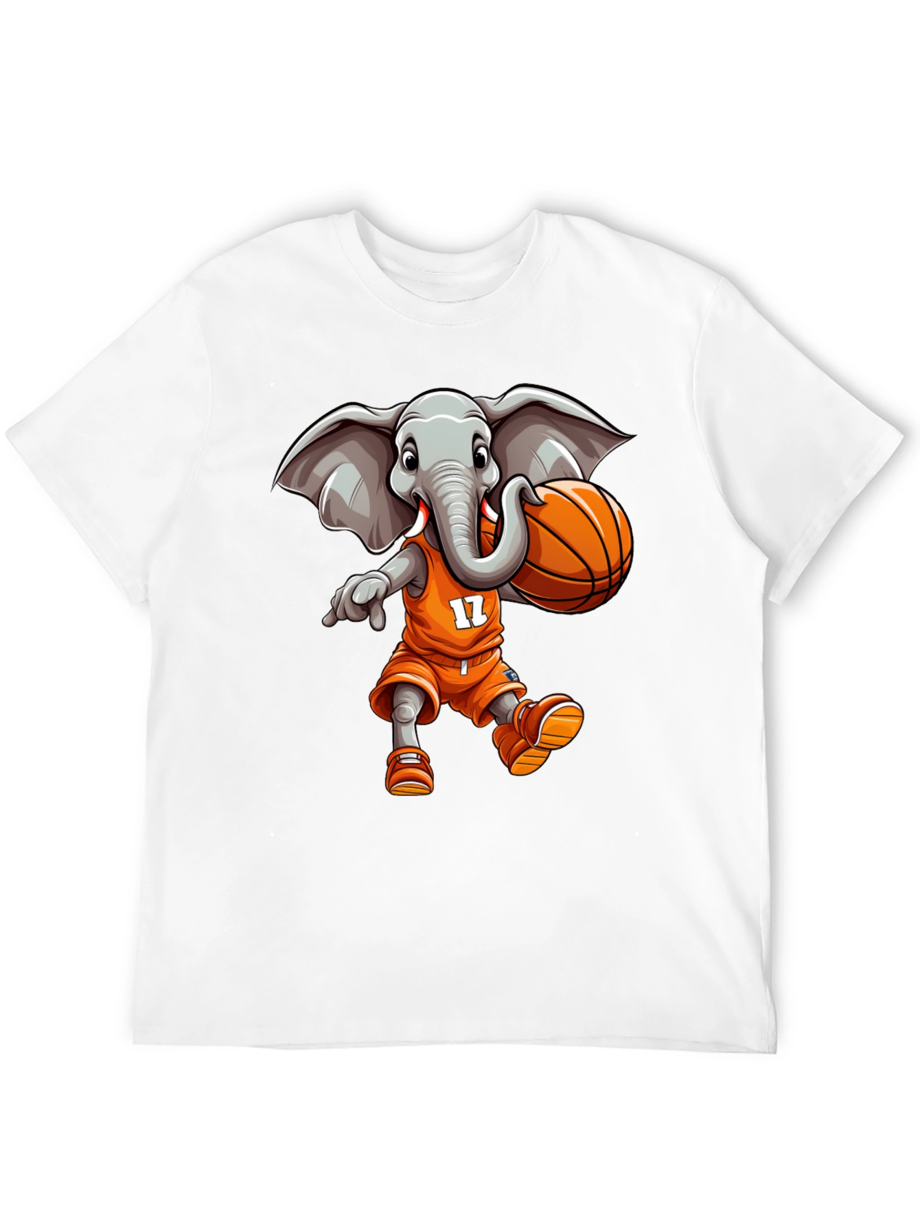 Black Elephant Basketball Player T-Shirt view 12