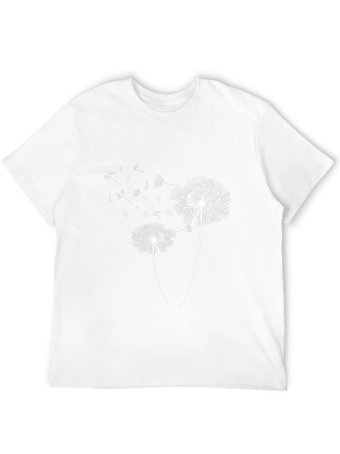 Black Dandelion Music Notes Black T-Shirt view 12