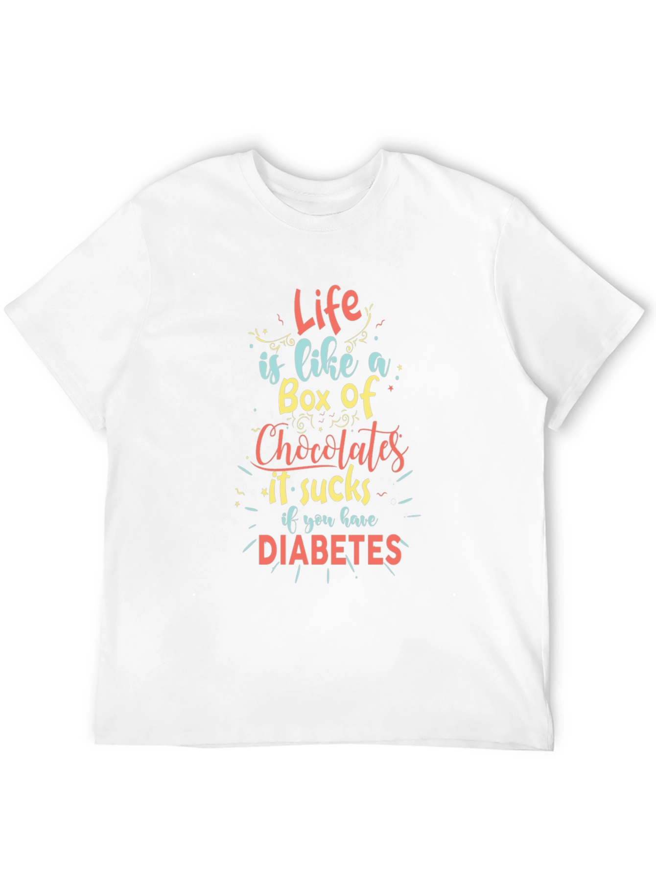 Black Funny Diabetes Awareness T-Shirt - Life is Like a Box of Chocolates view 12