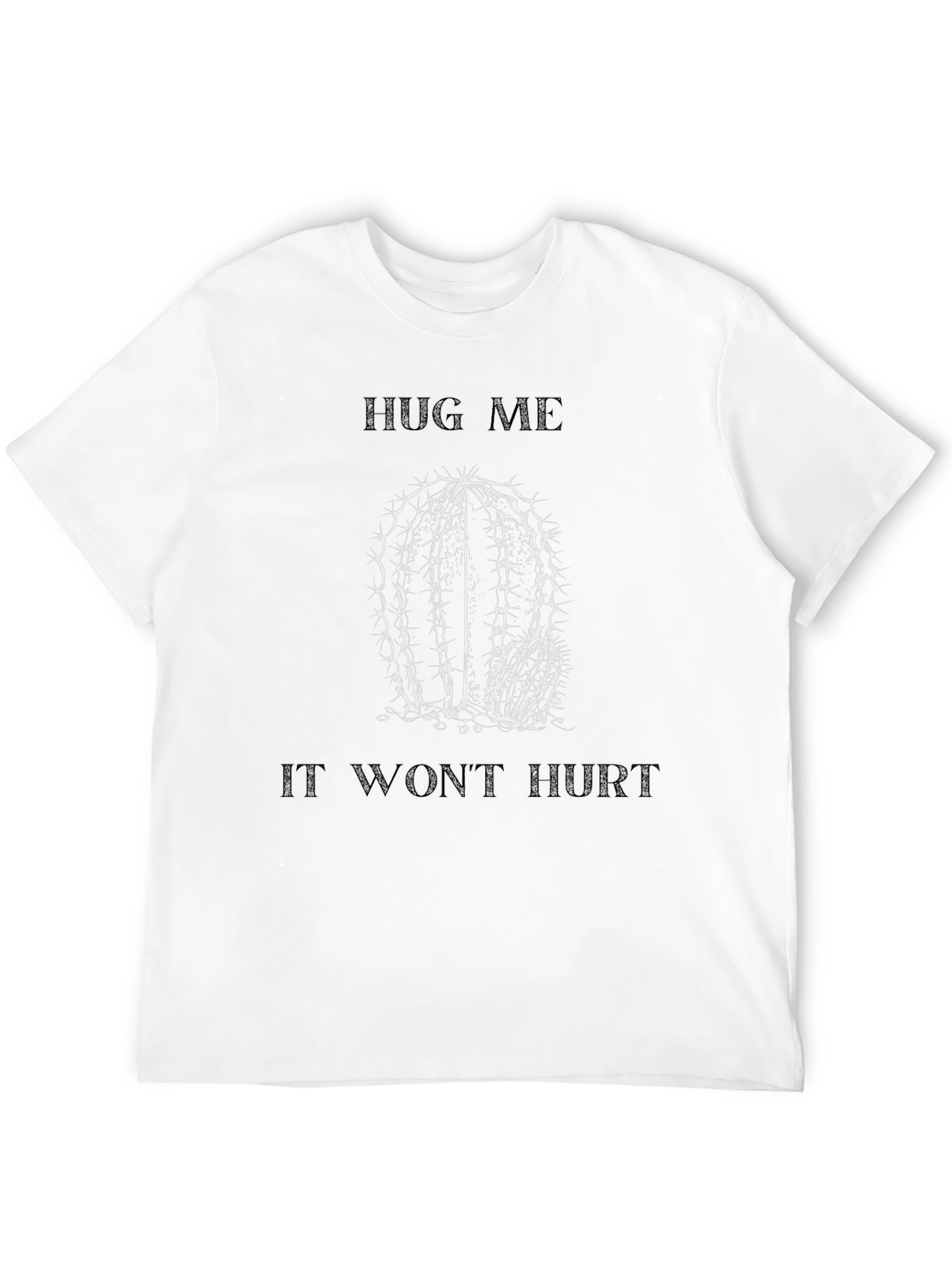 Black Hug Me Cactus Graphic T-Shirt - Black view 12