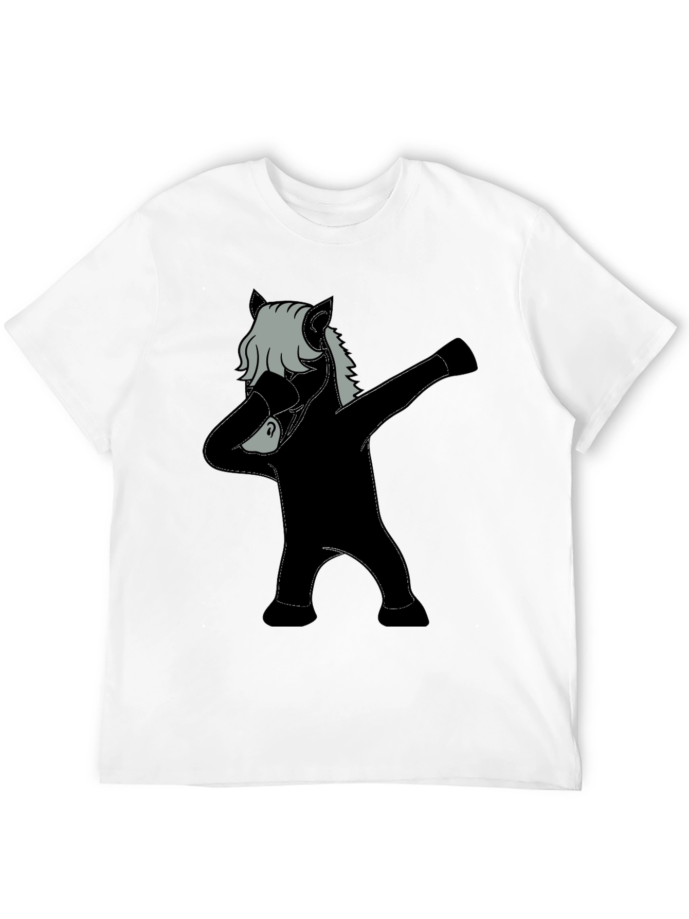 Black Dabbing Horse Graphic Tee - Black view 12