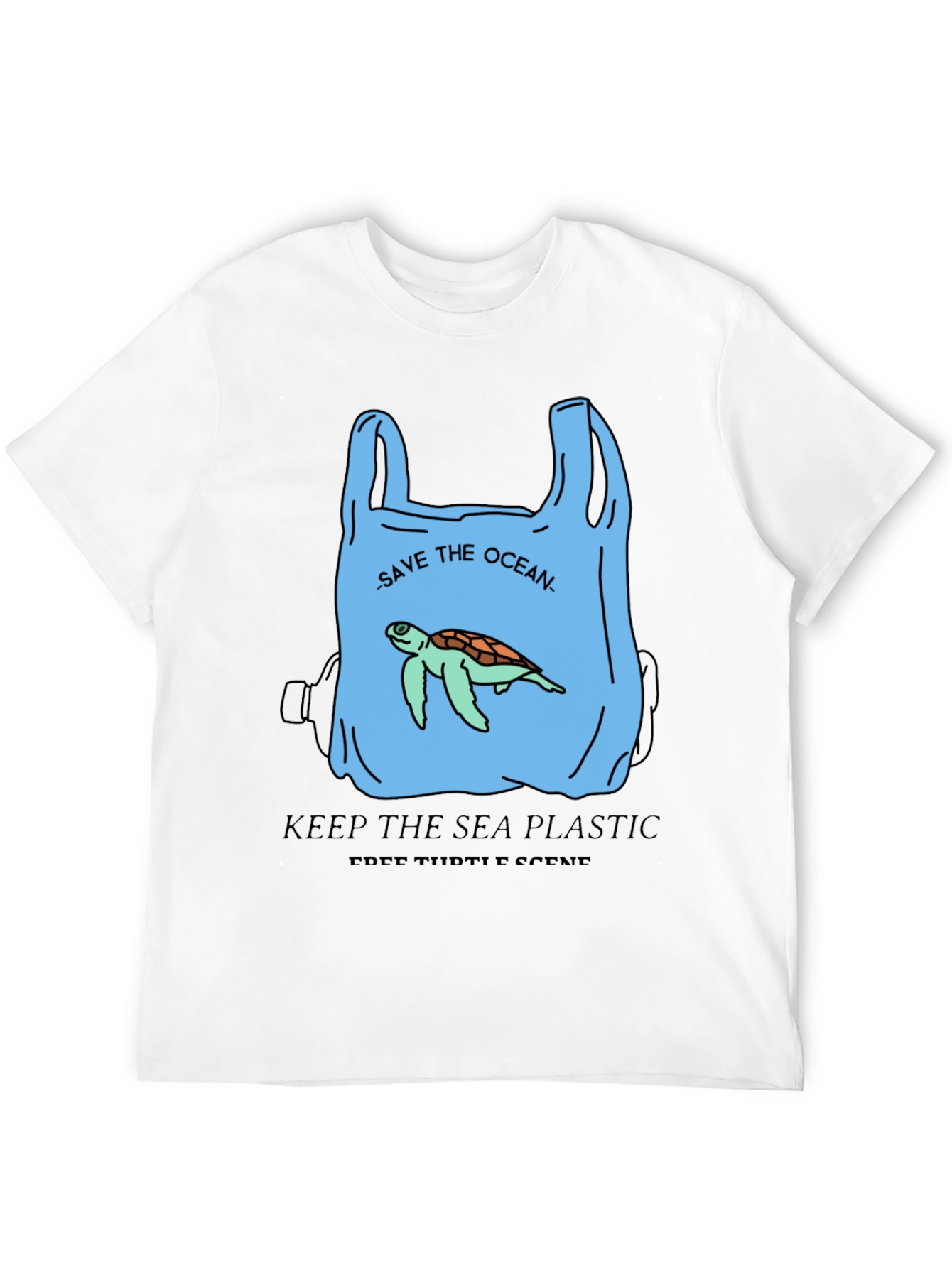 Black Save the Ocean Graphic Tee - Protect Sea Turtles view 12