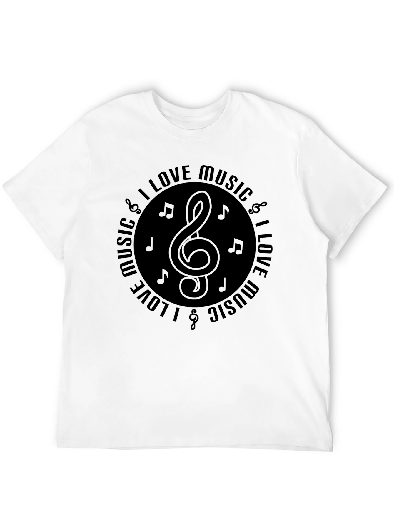 Black I Love Music Graphic T-Shirt view 12
