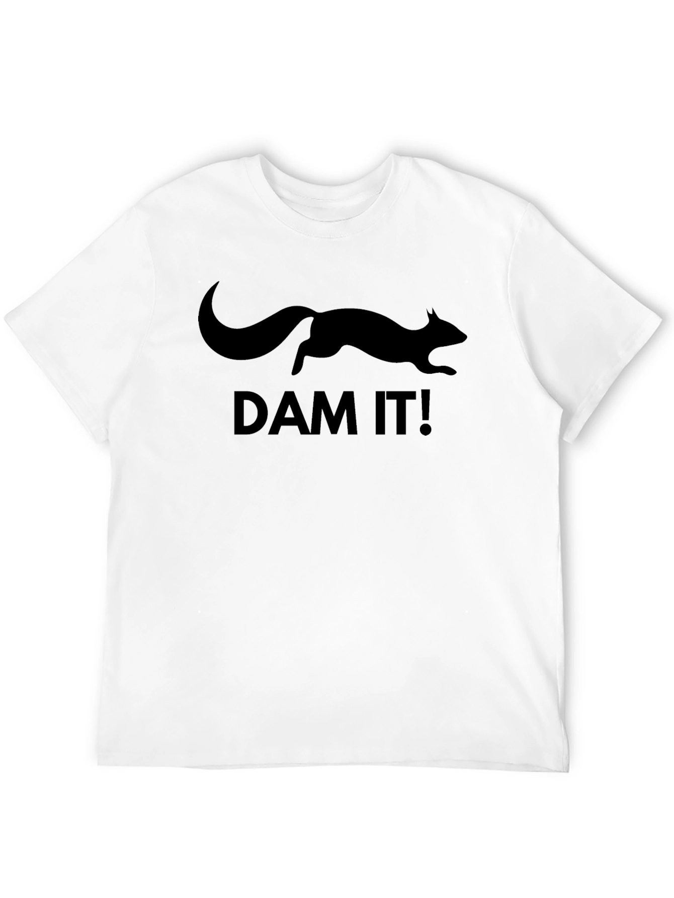 Black Dam It! Squirrel Black Graphic T-Shirt view 12