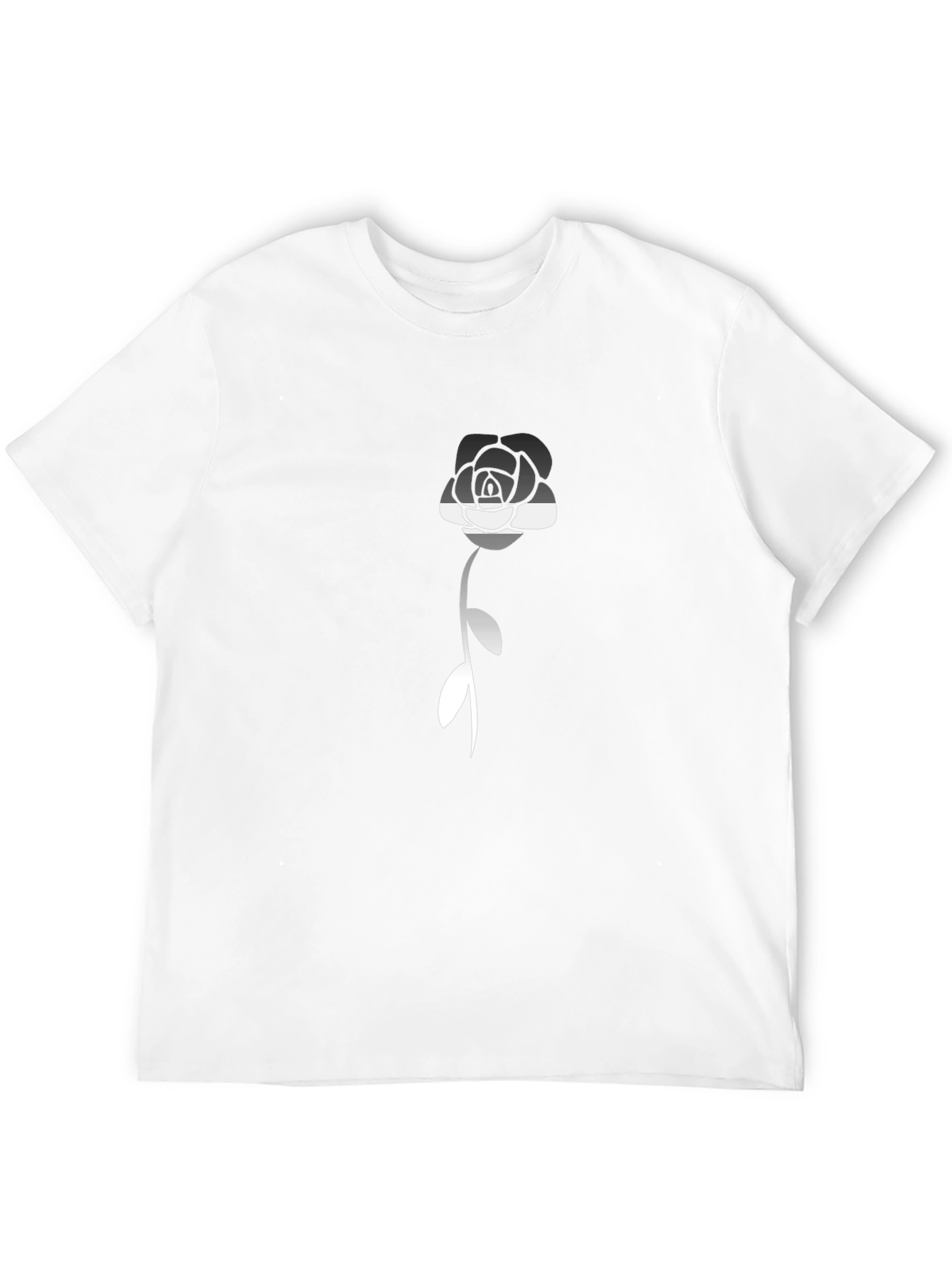 Black Monochrome Rose Graphic Tee - Stylish Menswear view 12