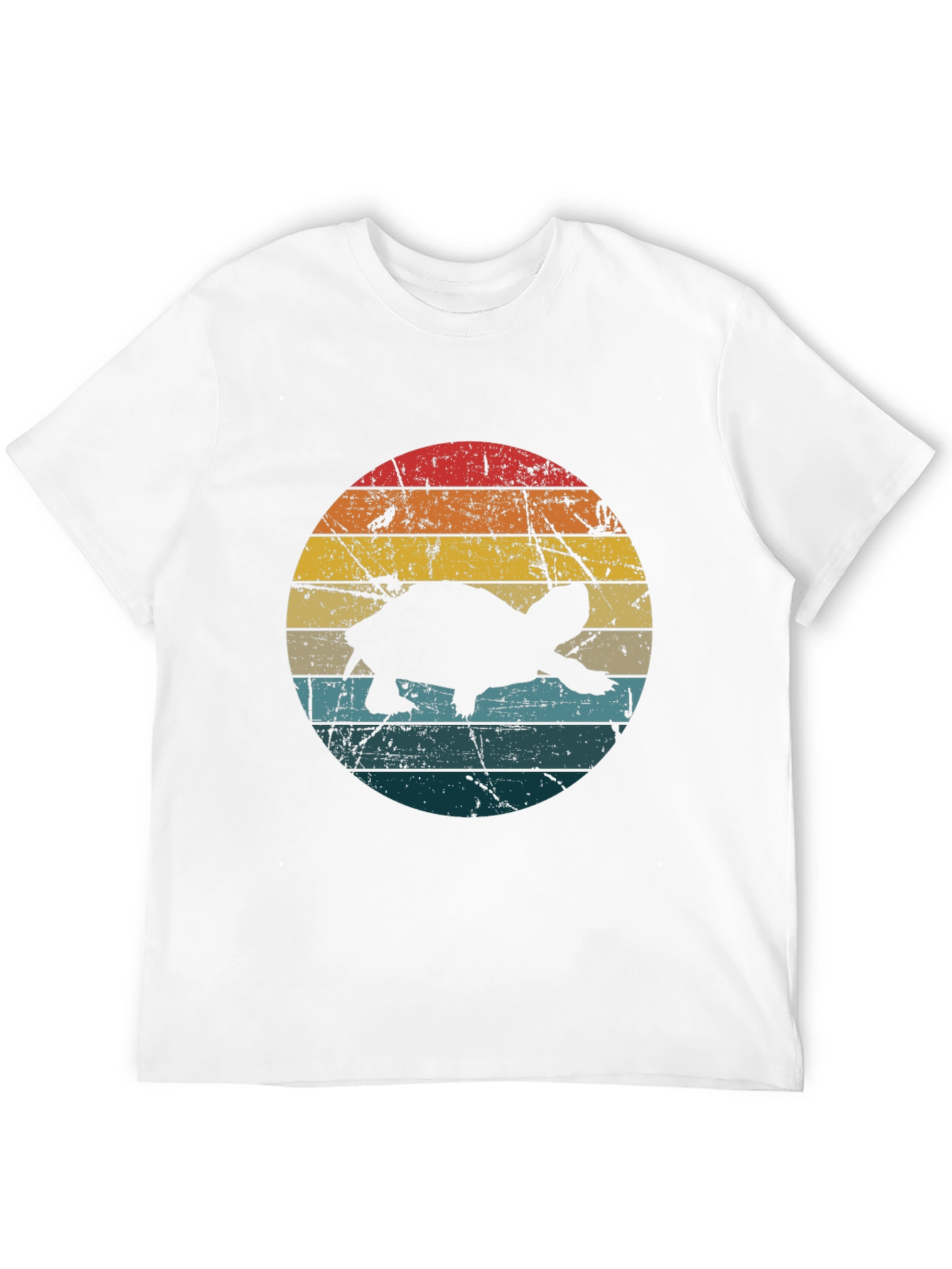 Black Retro Turtle Sunset Graphic T-Shirt view 12