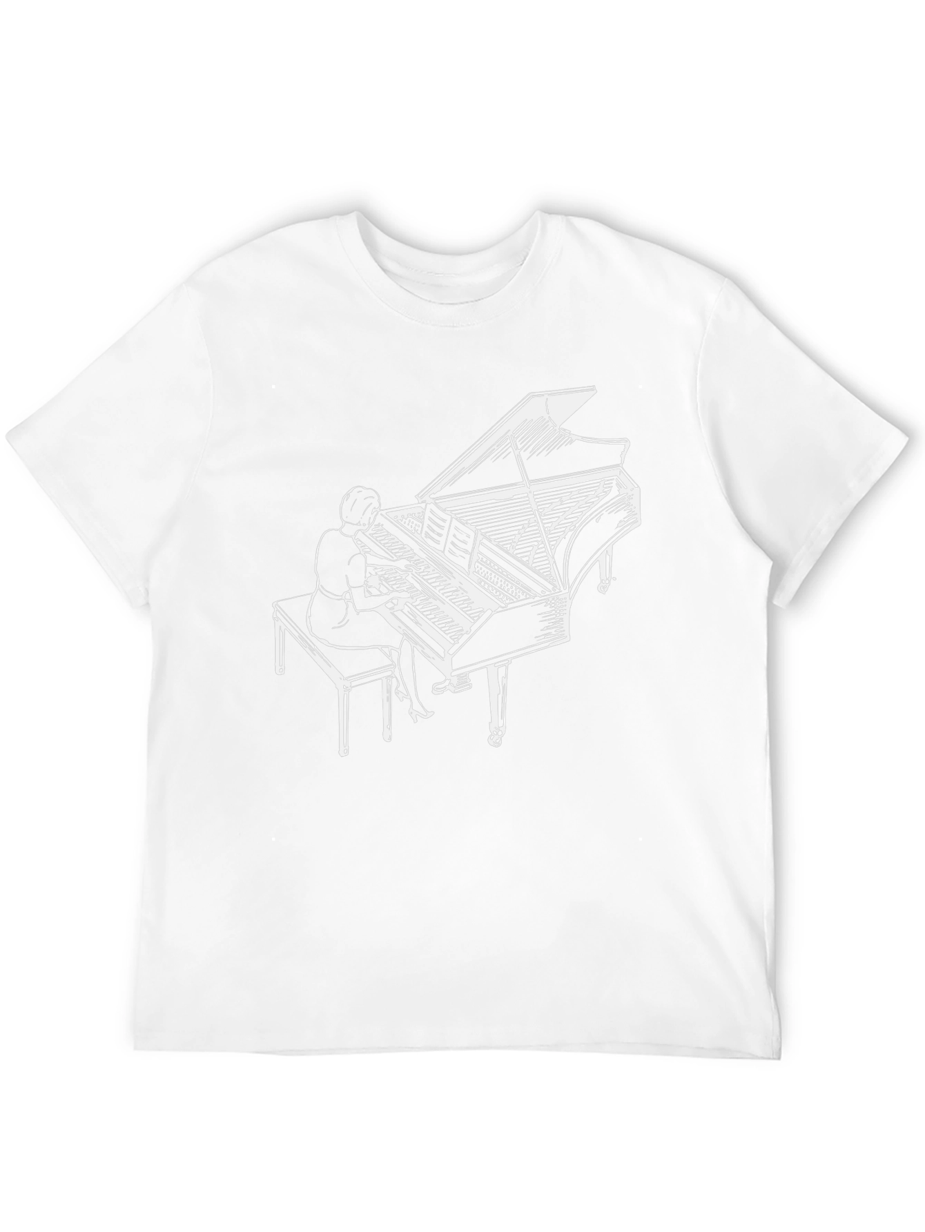 Black Piano Player Graphic Tee - Music Lover T-Shirt view 12