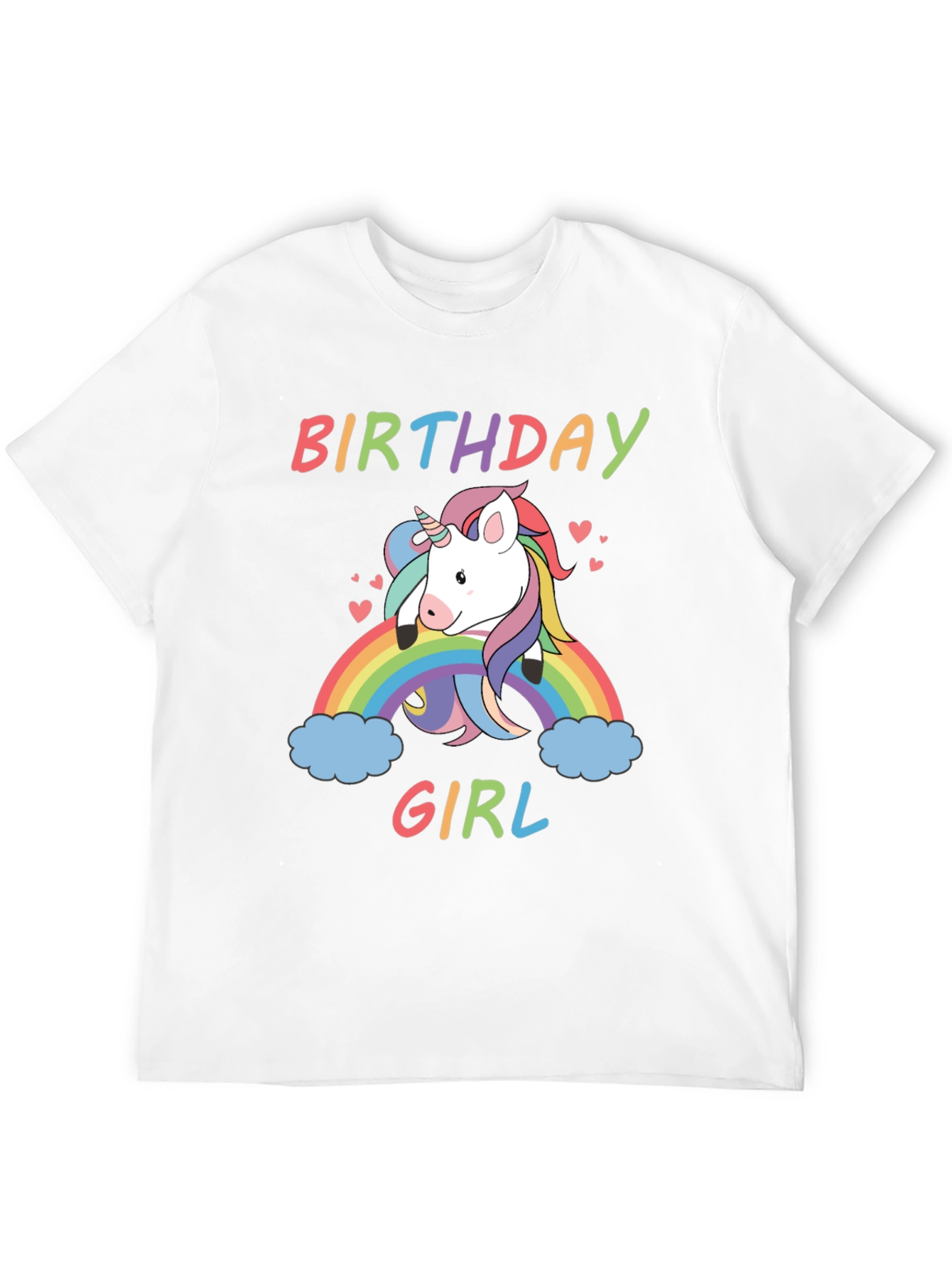 Black Birthday Girl Unicorn Rainbow T-Shirt view 12