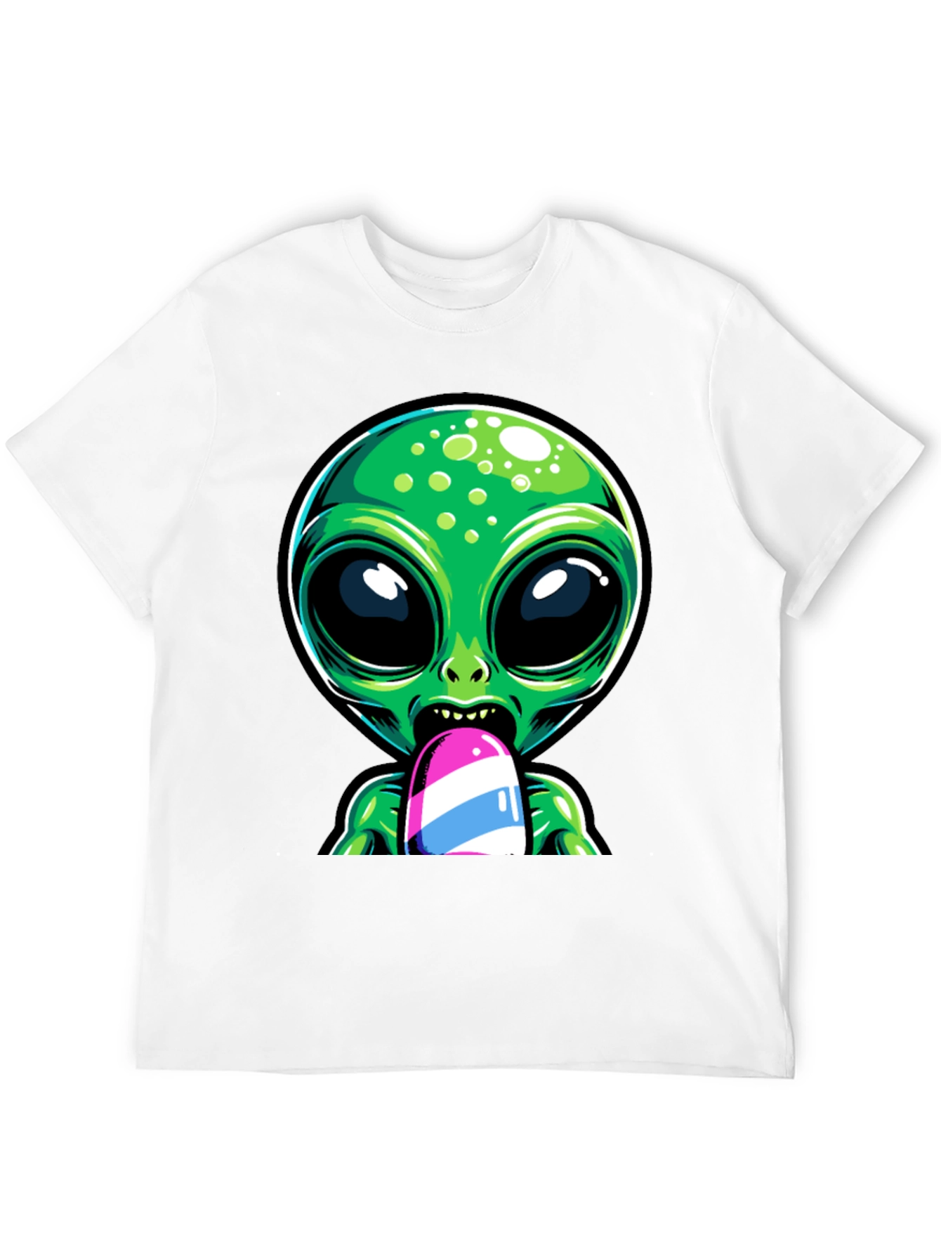 Black Alien Ice Pop Graphic Tee - Funky Casual Wear view 12
