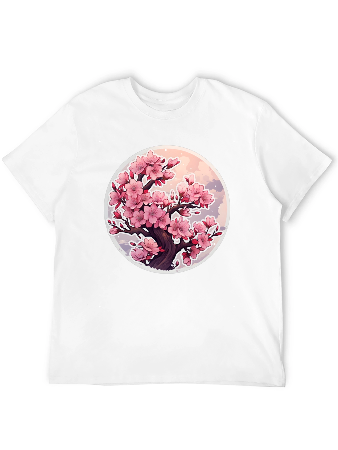 Black Cherry Blossom Tree Graphic T-Shirt - Black view 12