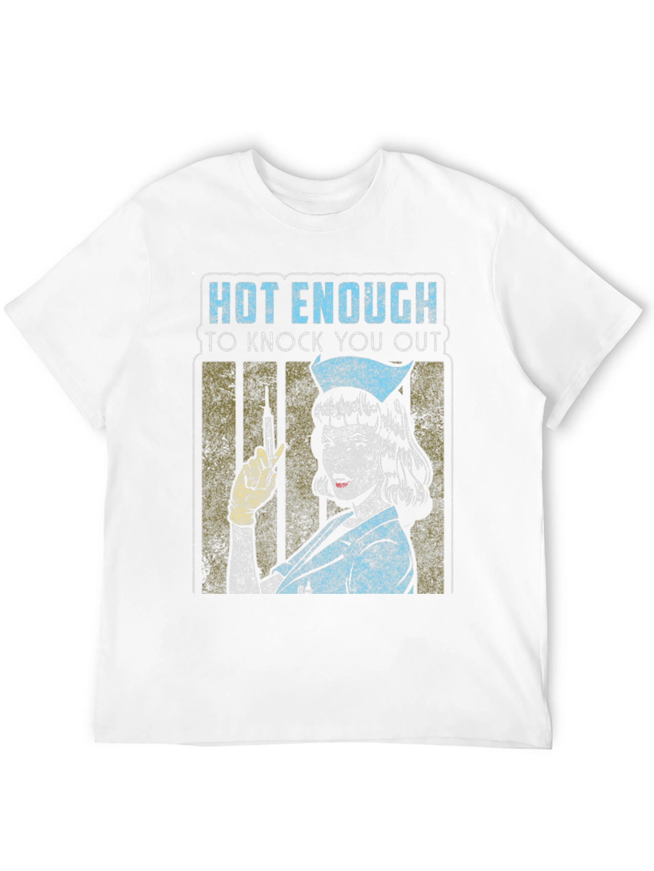 Black Hot Enough Nurse T-Shirt - Knock You Out Retro Design view 12